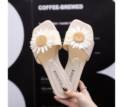 Sandals Slide Flower Applique