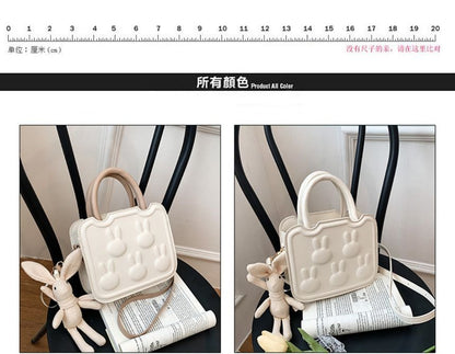 Leather Bag Handle Rabbit Top Crossbody Faux