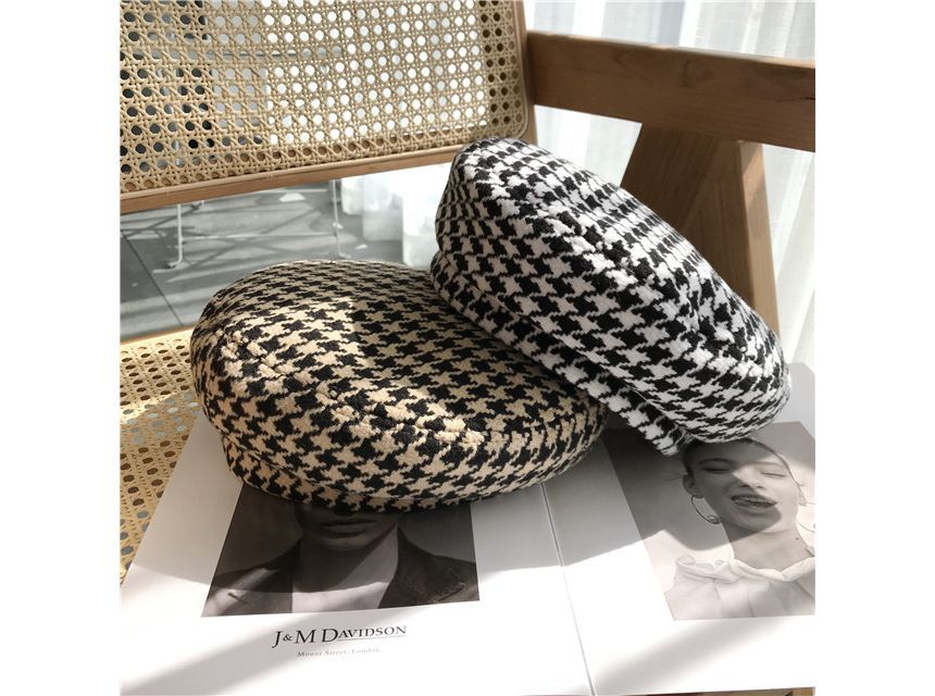 Houndstooth Beret