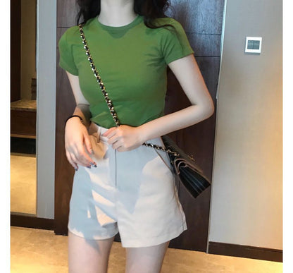 Crew Tee Short-Sleeve Neck Plain