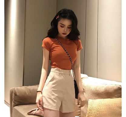 Crew Tee Short-Sleeve Neck Plain