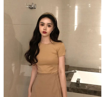 Crew Tee Short-Sleeve Neck Plain