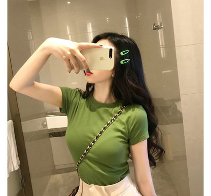 Crew Tee Short-Sleeve Neck Plain