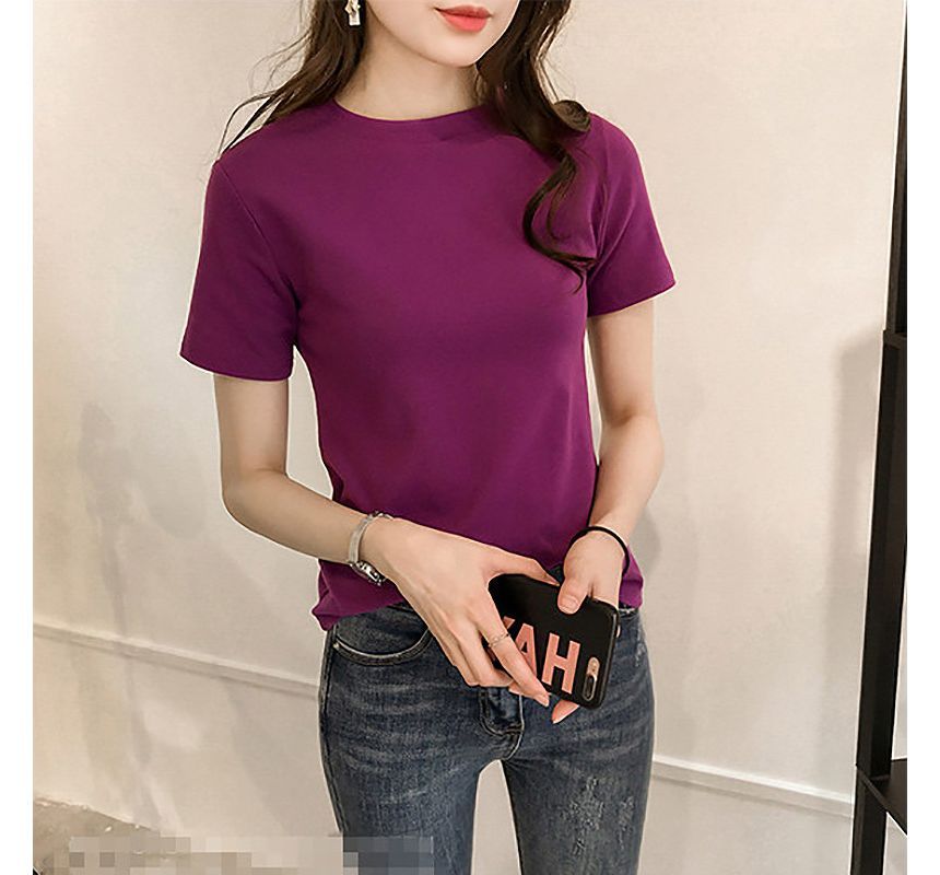 Crew Tee Short-Sleeve Neck Plain
