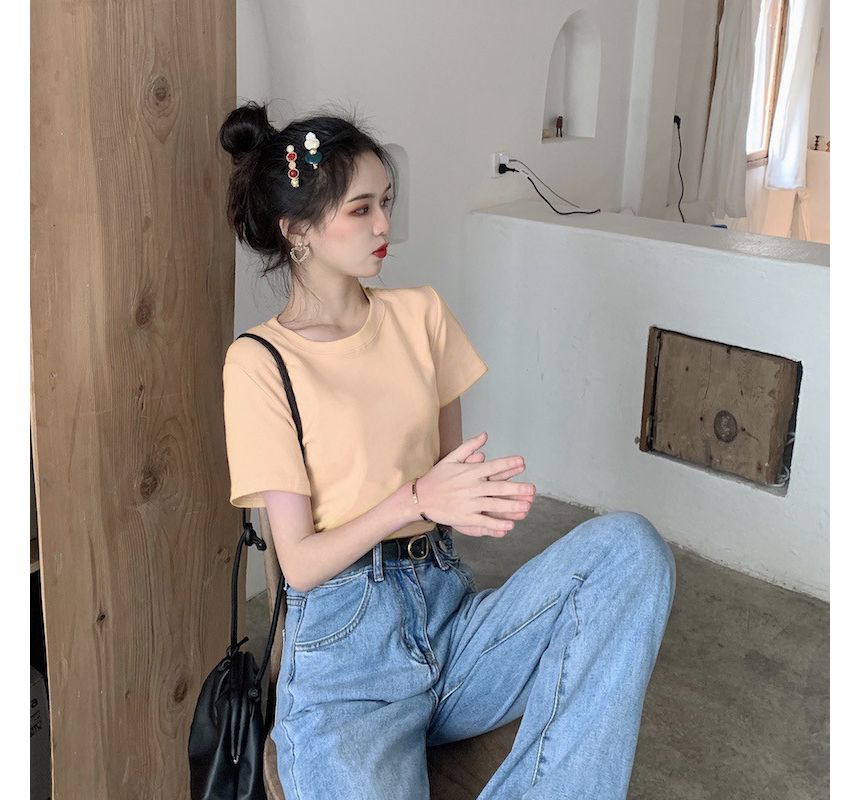 Crew Tee Short-Sleeve Neck Plain