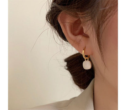 Enamel Geometric Drop Earring