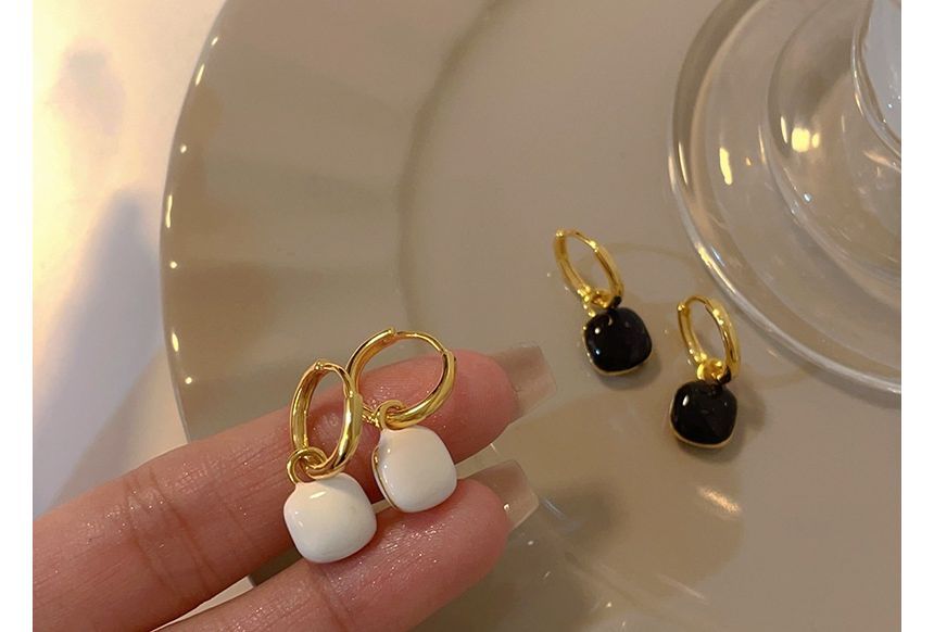 Enamel Geometric Drop Earring