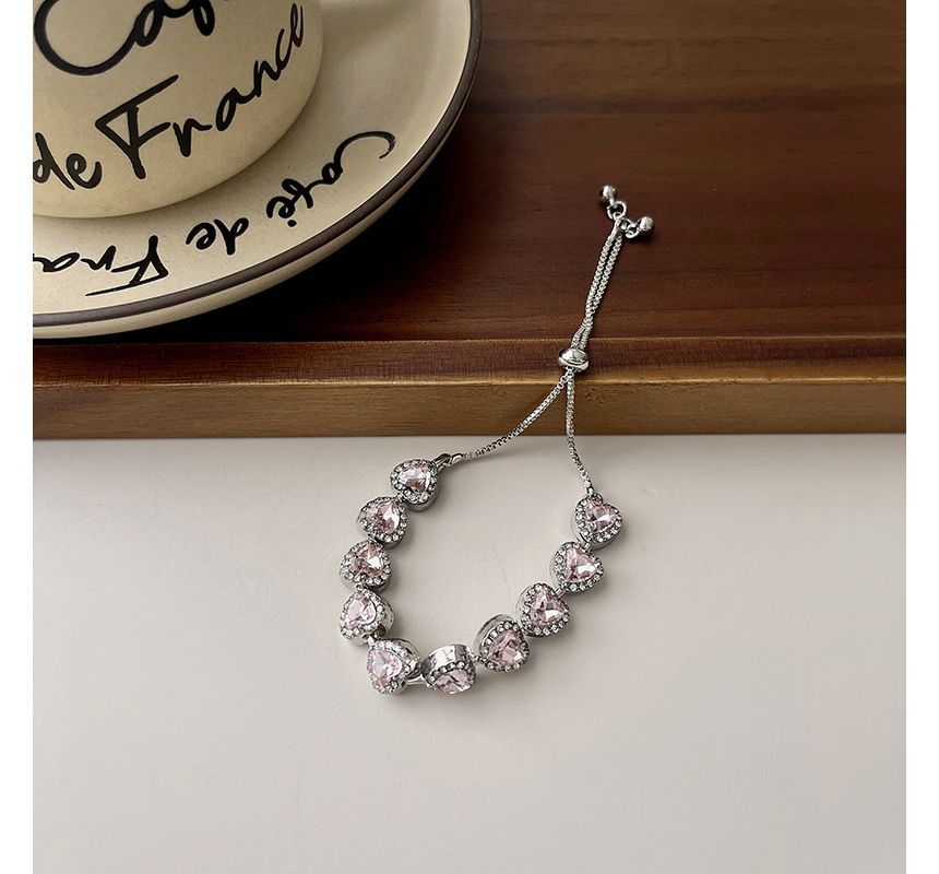 Bracelet Rhinestone Alloy Heart