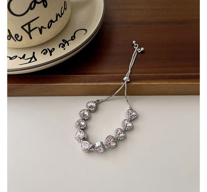 Bracelet Rhinestone Alloy Heart