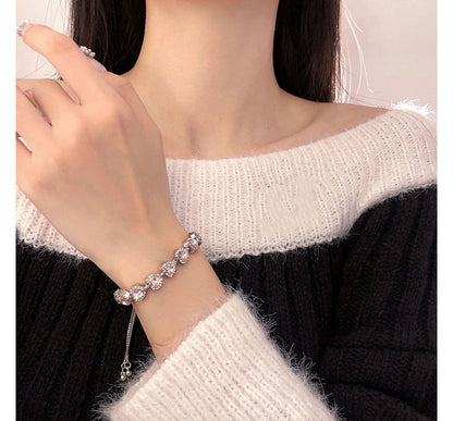 Bracelet Rhinestone Alloy Heart