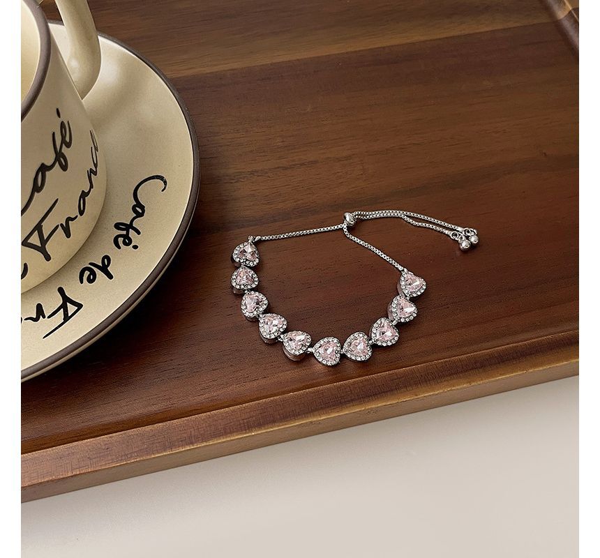 Bracelet Rhinestone Alloy Heart