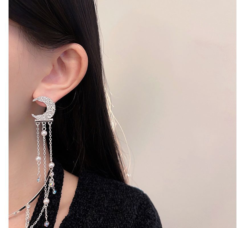 Alloy Earring / Choker Star Moon Fringed