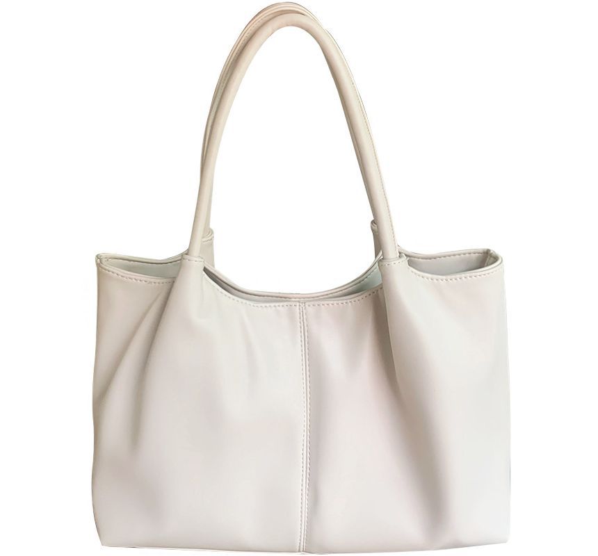 Shoulder Plain Leather Tote Faux
