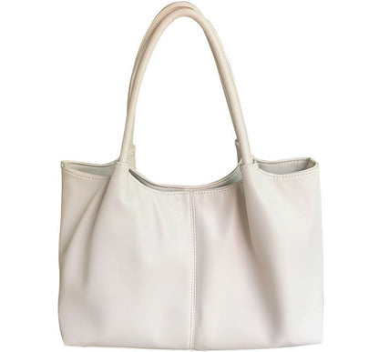 Shoulder Plain Leather Tote Faux