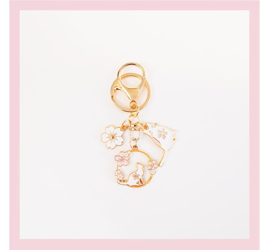 Rabbit / Floral Keyring