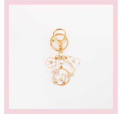 Rabbit / Floral Keyring