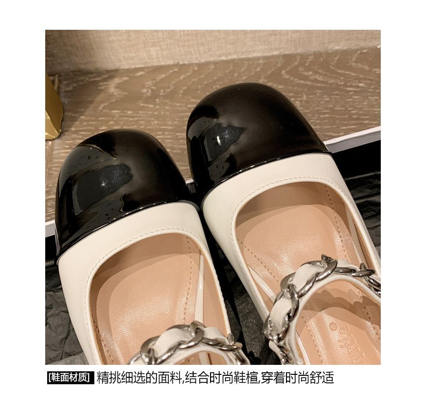 Jane Two-Tone Block Pumps Heel Mary