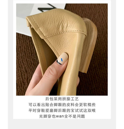 Flats Two-Tone Square-Toe