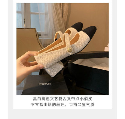 Pumps Block Jane Heel Cap-Toe Mary