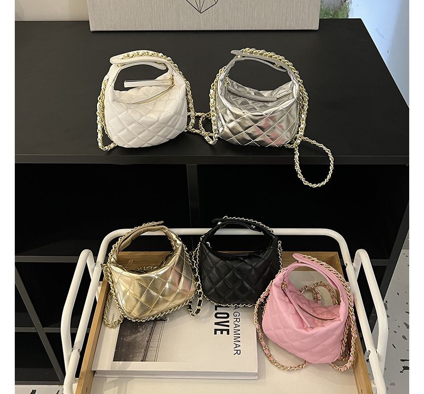 Quilted Crossbody Chain Bag Strap