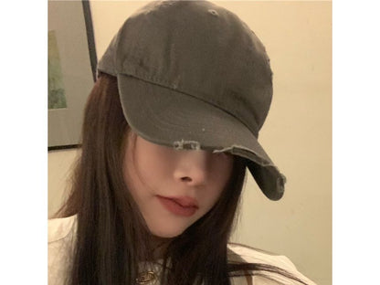 Cap Distressed Plain Baseball