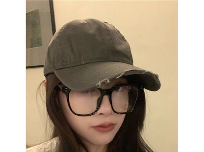 Cap Distressed Plain Baseball