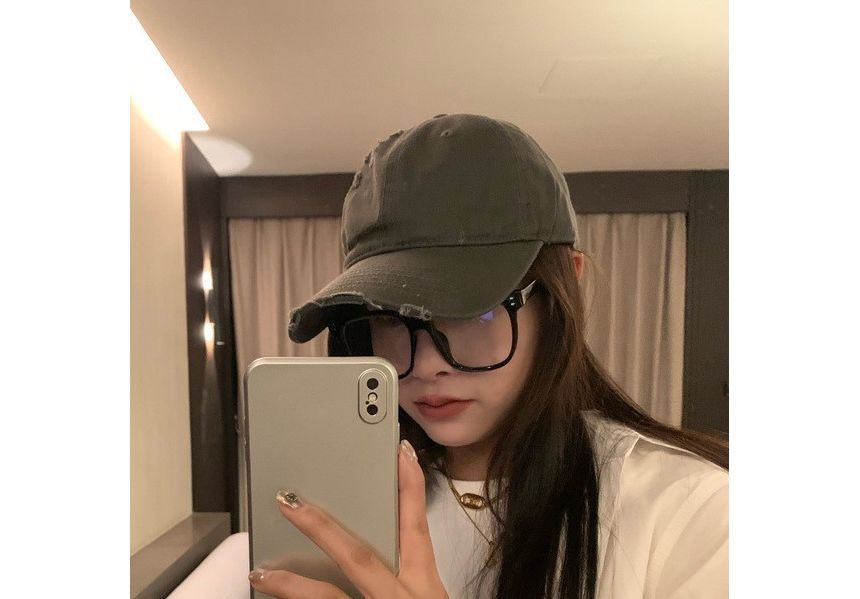 Cap Distressed Plain Baseball