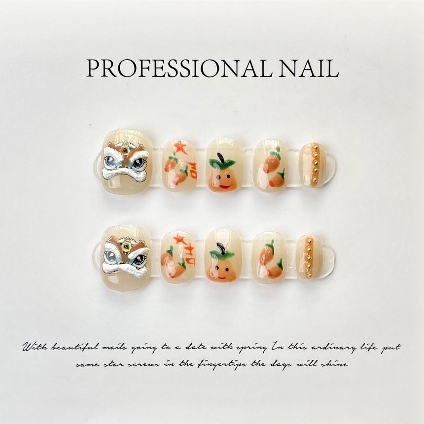 Lion Dance Faux Nail Tips