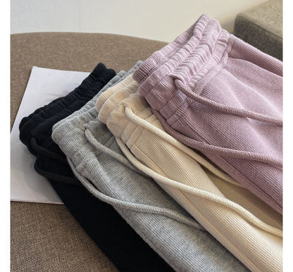 Lettering Drawstring Shorts Waist