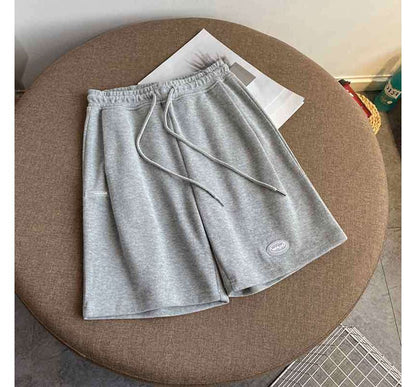 Lettering Drawstring Shorts Waist