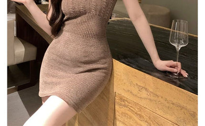 Dress Slim-Fit Spaghetti Mini Strap Knit