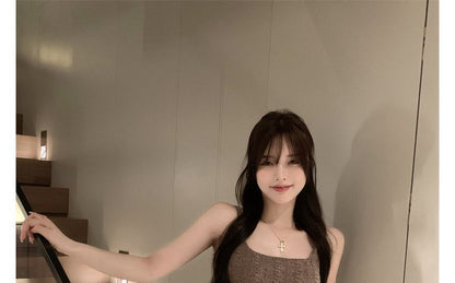 Dress Slim-Fit Spaghetti Mini Strap Knit