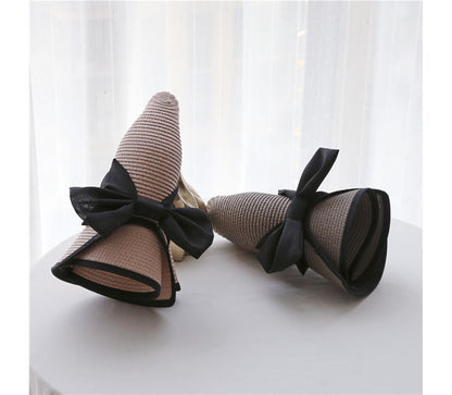 Bow Hat Piped Sun Straw