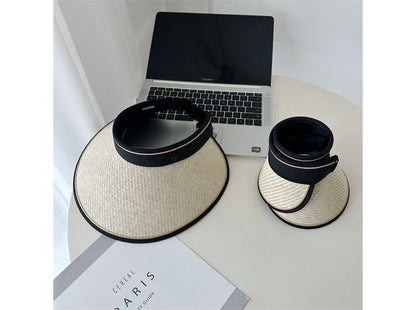 Piped Hat Sun Straw