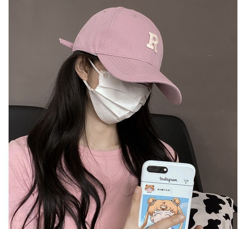 Lettering Cap Baseball Embroidered