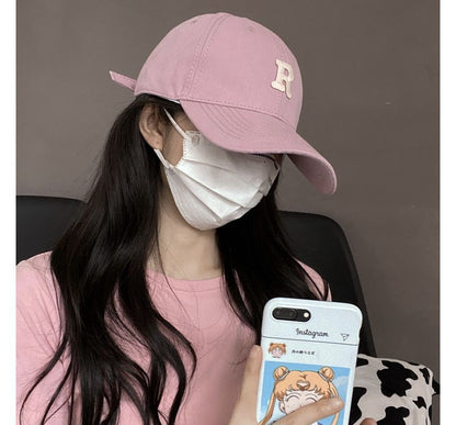 Lettering Cap Baseball Embroidered