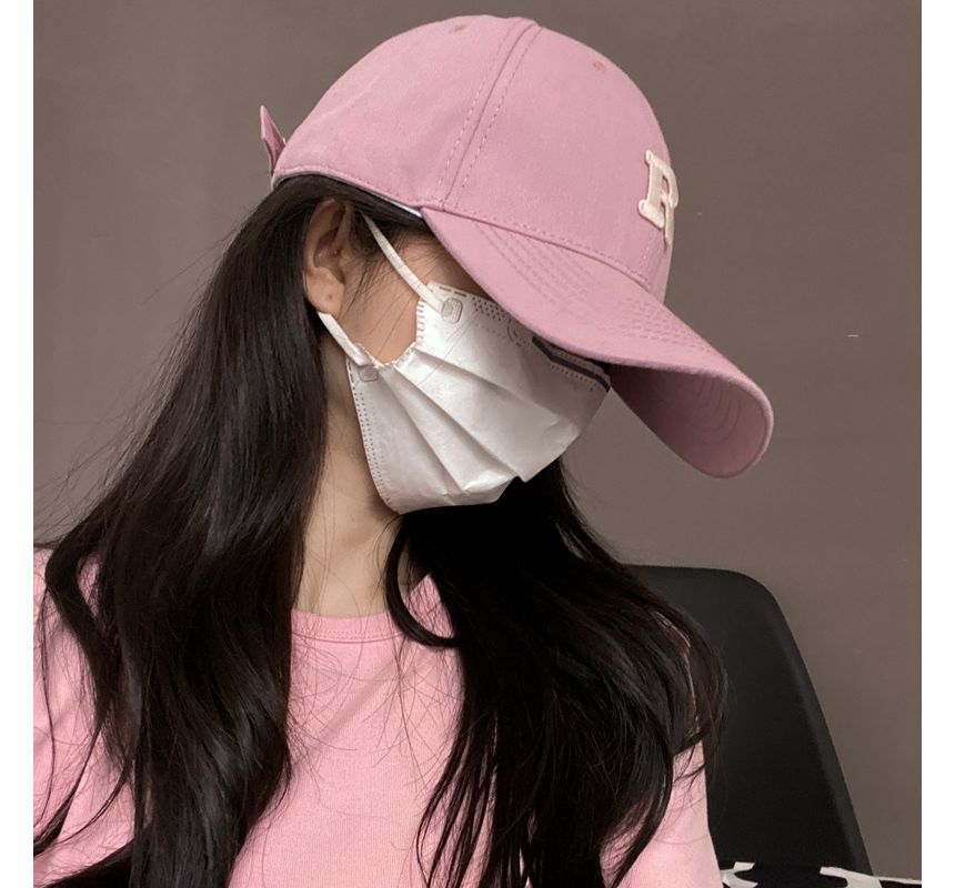 Lettering Cap Baseball Embroidered