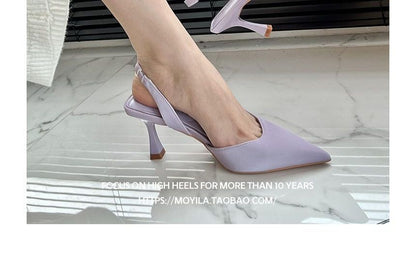Plain Heel Mules Slingback High