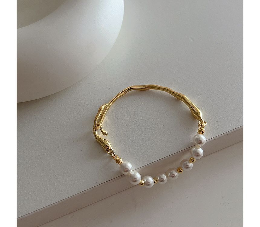 Faux Pearl Irregular Alloy Bracelet