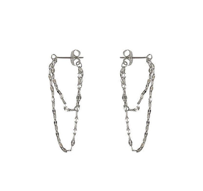 Layered Chained Alloy Dangle Earring