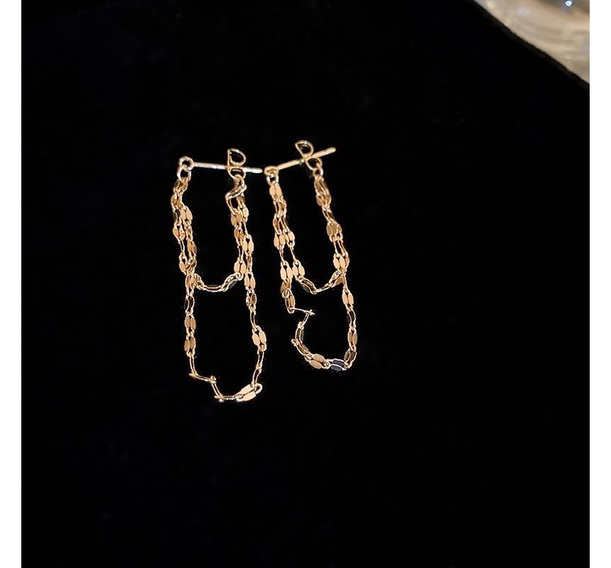 Layered Chained Alloy Dangle Earring