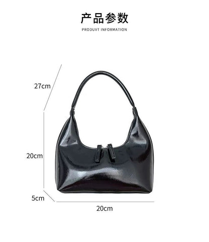 Zip Shoulder Bag Leather Faux Plain