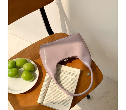 Zip Shoulder Bag Leather Faux Plain