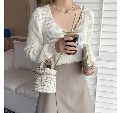 Zip Tweed Bag Crossbody