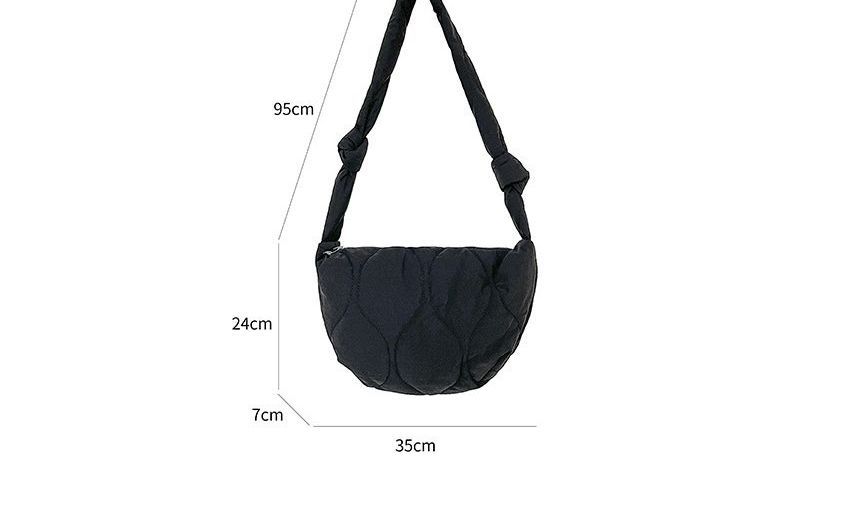 Plain Quilted Zip Crossbody Bag