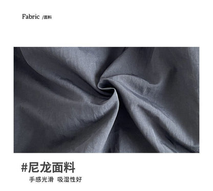 Zip Plain Backpack Nylon