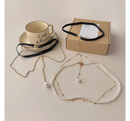 Layered Faux Pearl Chain (various Thigh Alloy designs)