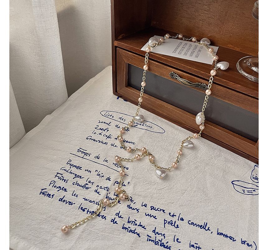 Belt Chain Faux Waist Pearl Alloy Heart