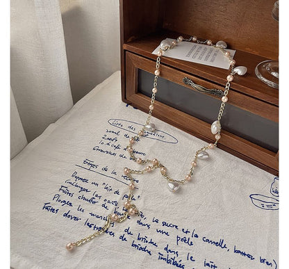 Belt Chain Faux Waist Pearl Alloy Heart