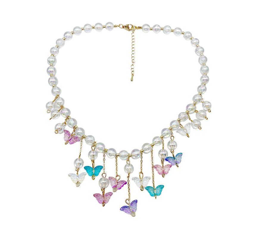 Alloy Fringed Choker Butterfly